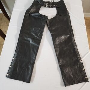 Chaps Black Leather Pants